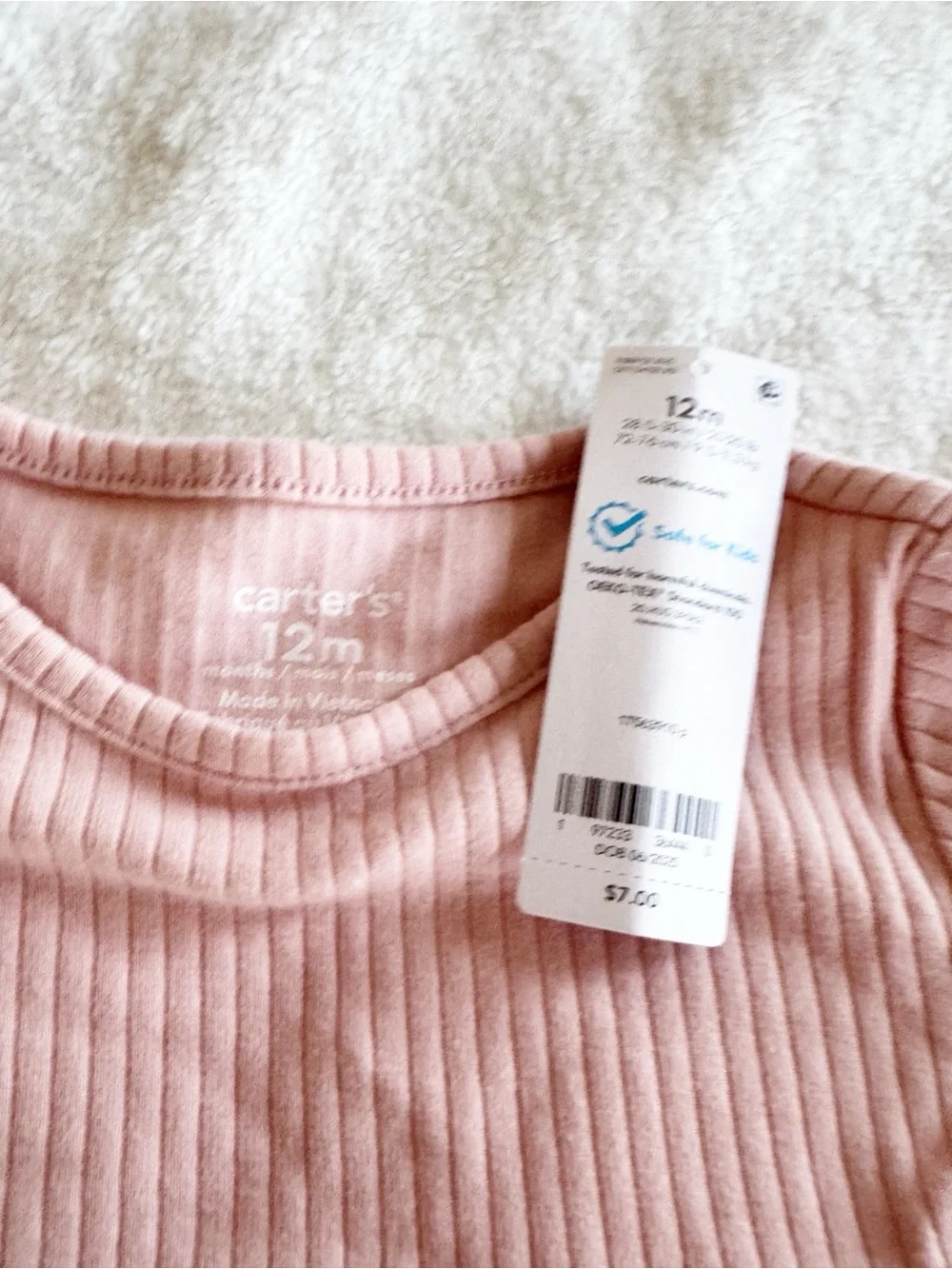 Carters Baby Girl Pink Long Sleeve Peplum Top 12 months NWT